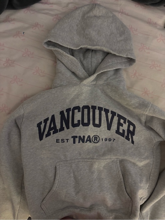 Aritzia Sweaters - Aritzia TNA Grey Hoodie with Navy Vancouver Logo